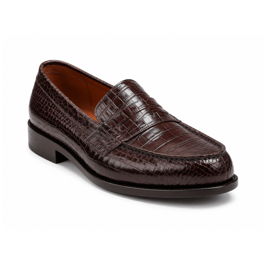 MOCASSINS LUXE CROCODILE – MARRON CAFÉ