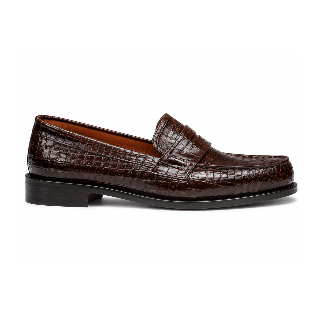 MOCASSINS LUXE CROCODILE – MARRON CAFÉ