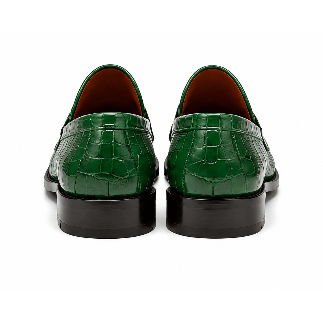 MOCASSINS LUXE CROCODILE – VERT
