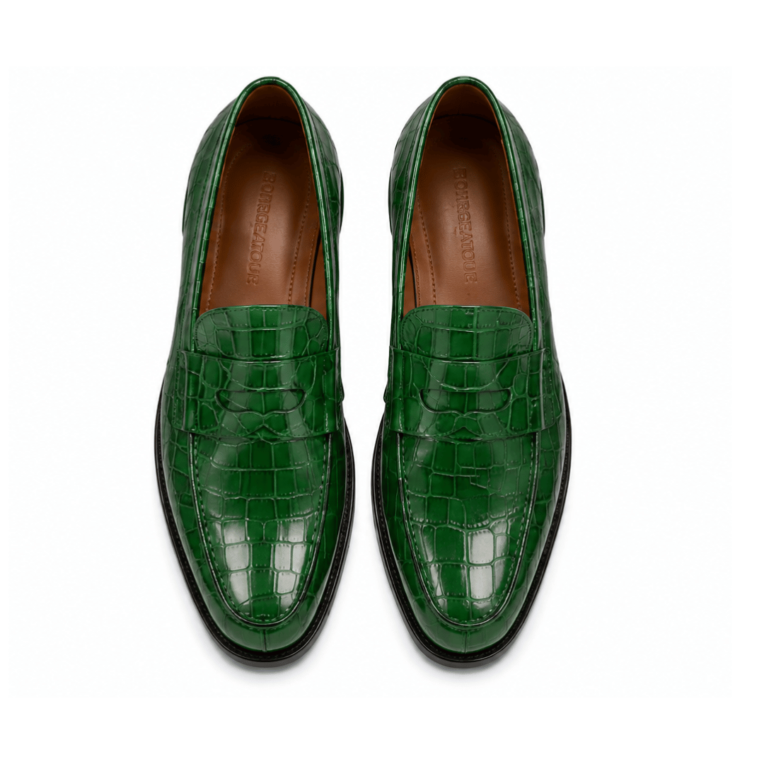 MOCASSINS LUXE CROCODILE – VERT